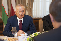 Islam Karimov in 2013. Photo by xx, Courtesy of the Parliament of Latvia via Flickr. Creative Commons