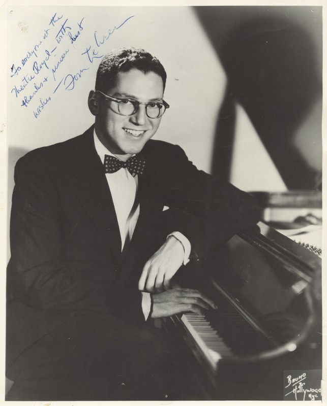 A photo of Tom Lehrer signed, "To everyone at the Theatre Royal - with thanks and sincere best wishes - Tom Lehrer." Image provided by the Tasmanian Archive and Heritage Office.