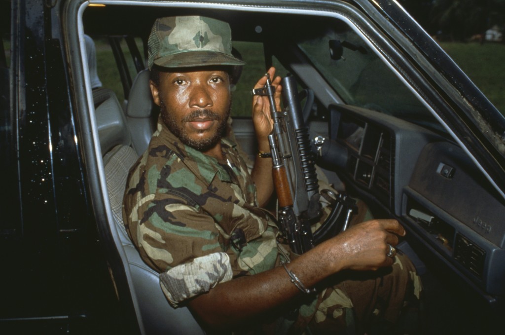 In Firestone and the Warlord, FRONTLINE and ProPublica investigate the secret relationship between the American tire company Firestone and the infamous Liberian warlord Charles Taylor (pictured). Photo Credit: © Patrick Robert/Sygma/Corbis  