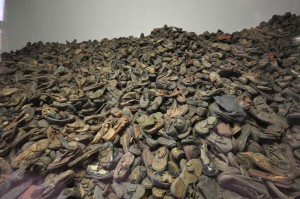 The shoes of prisoners murdered in Auschwitz, liberated January 27, 1945. Public domain