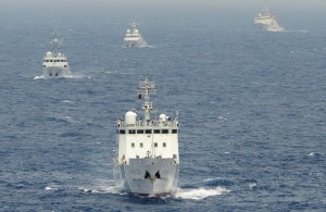 China’s war for Asian domination is going well, writes Jonathan Manthorpe from Tokyo. Above, Chinese surveillance ships in waters claimed by Japan, in 2013. Times Asi photo, Creative Commons