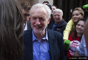 Jeremy Corbyn, the new leader of Britain's opposition Labour Party greets supporters after speaking in a pub in London, Britain September 12, 2015. REUTERS/Neil Hall