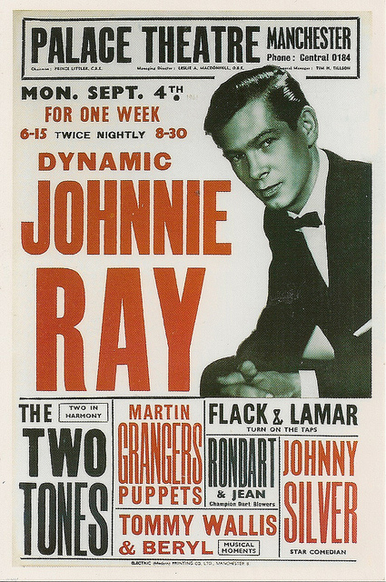 A Johnnie Ray poster, circa 1961