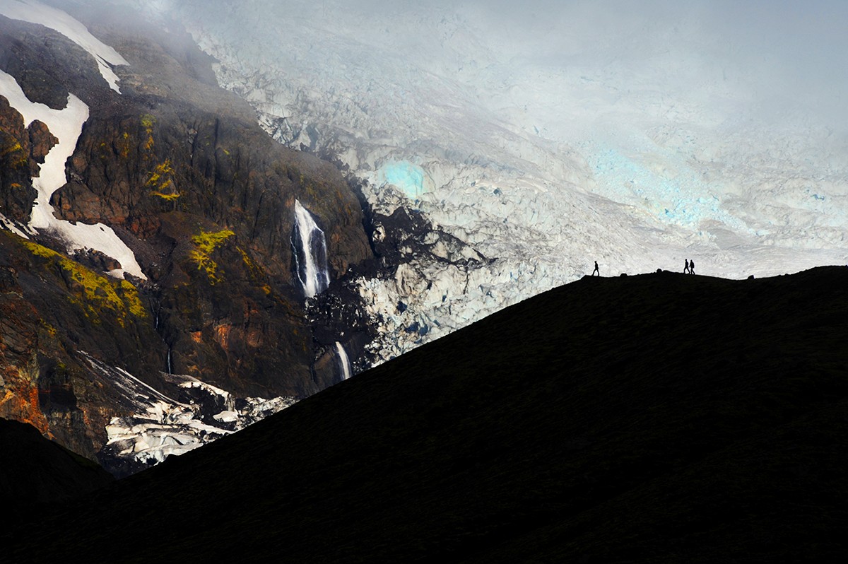 Landmannalaugar with glacier Vatnajökull in background. Photo copyright Mattias Klum 2015