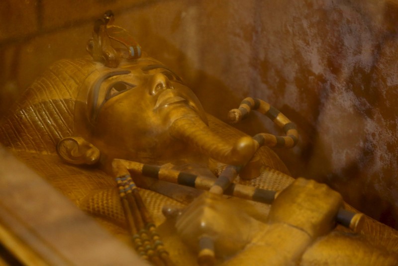 The golden sarcophagus of King Tutankhamun in his burial chamber is seen in the Valley of the Kings, in Luxor, Egypt, November 28, 2015 file photo. REUTERS/Mohamed Abd El Ghany/Files