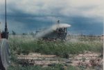 U.S. Army armored personnel carrier (APC) spraying Agent Orange during the Vietnam War. Photo: U.S. Army Operations in Vietnam R.W. Trewyn, Ph.D. , (10) APC Defoliation National Archives: 111-CC-4966 originally found in Box 1 Folder 9 of Admiral Elmo R. Zumwalt, Jr. Collection